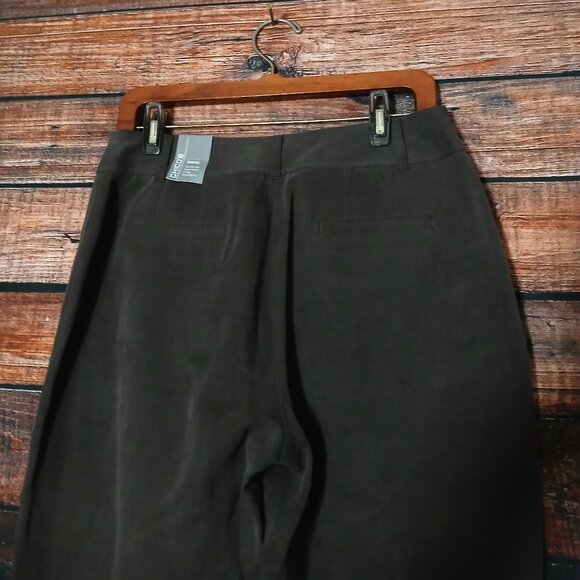 NWT Chico's Silk Linen Blend Pants Size 1 US 8 Carrollton Marvita Fudge Brown - Picture 5 of 10